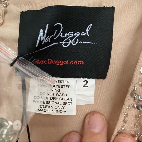 Mac Duggal | Sequin Fit N Flare Dress With Embellished Hemline Belt 10740 Size 2 - Picture 8 of 11